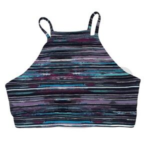 Threads 4 Thought Striped Thin Strap Crop Top /Sports Bra Med Orig $50